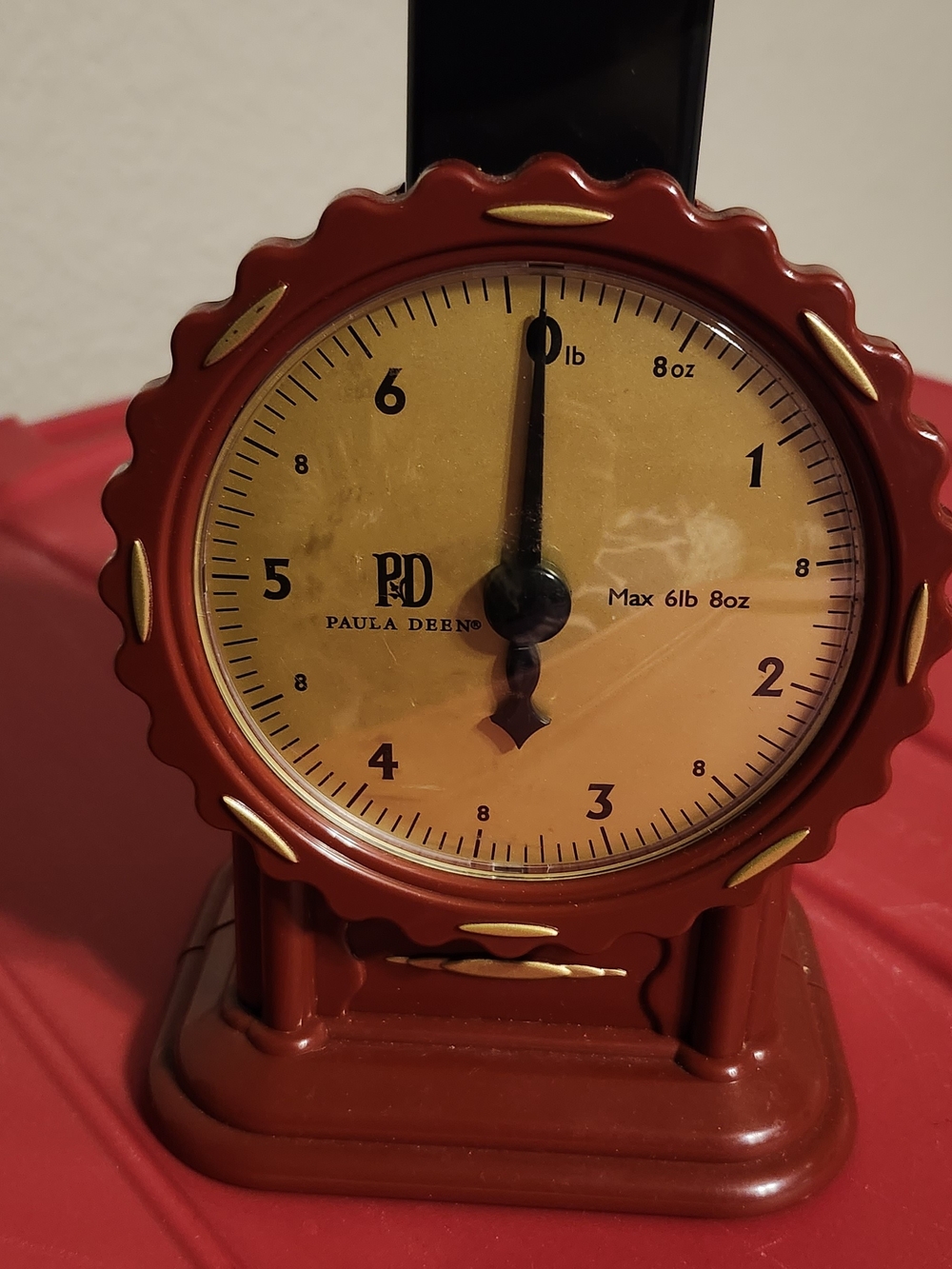 Vintage Paula Deen Red Kitchen Scale | Retro Food Scale 6lb 8oz | Farmhouse Deco